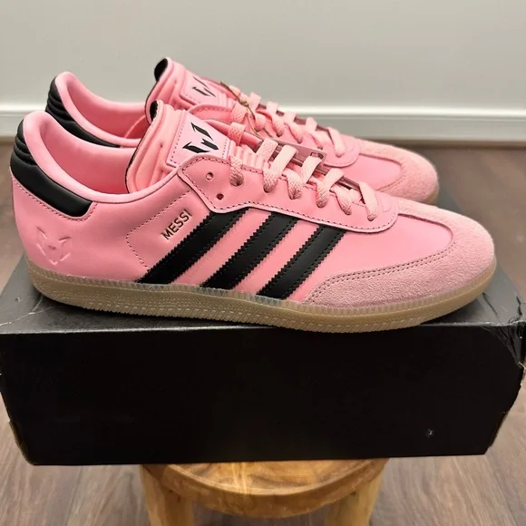 Adidas Men’s Samba Messi Soccer Pink & Black Shoes Sneakers, JP7844, Size 9.5